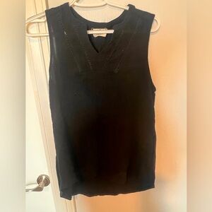Black Sleeveless Tank Top with V-Neckline